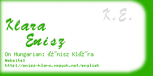 klara enisz business card